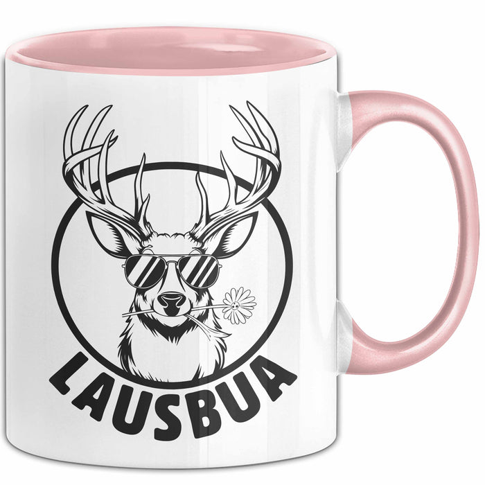Lausbua Tasse Geschenk Oktober München Geschenkidee Hirsch Becher Rosa Trendation