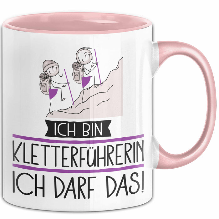Geschenk für Kletterführerin Tasse Lustige Geschenkidee Geburtstag Ich Bin Kletterführerin Ich Darf Das Rosa Trendation