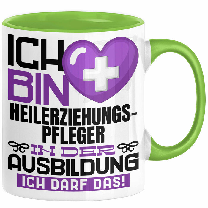 Heilerziehungspfleger Ausbildung Tasse Geschenk Ich Bin Heilerziehungspfleger In Der Ausbildung Ich Darf Das Geschenkidee Spruch Grün Trendation