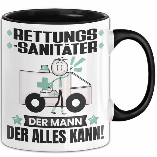 Rettungssanitäter Tasse Geschenk für Rettungssanitäter Der Mann Der Alles Kann Geschenkidee zum Geburtstag Schwarz Trendation