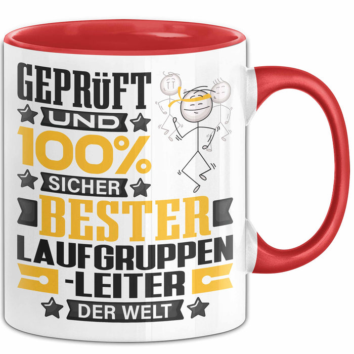 Laufgruppenleiter Geschenk Lustiger Spruch für Laufgruppenleiter Geschenkidee Bester Laufgruppenleiter Der Welt Rot Trendation