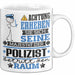 Polizist Geschenk Tasse Lustiger Spruch Erheben Sie Sich Der Polizist Betritt den Raum Weiß Trendation