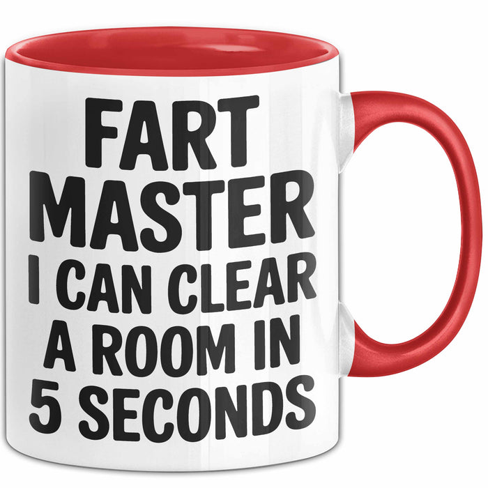 Furz Tasse Geschenk Fart Master I Can Clear A Room Geschenkidee Lustig Rot Trendation