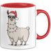 Lama Weihnachtsfeier Tasse Geschenk Lustige Geschenkidee Spruch Rot Trendation