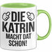 Katrin Tasse Geschenk Die Katrin Macht Dat Schon Geschenkidee Becher mit Name Grün Trendation