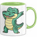 Dabendes Krokodil Tier Tasse Geschenk Lustige Geschenkidee Spruch Grün Trendation