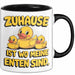 Quietscheente Tier Tasse Geschenk Lustige Geschenkidee Spruch Zuhause Ist Wo Meine Enten Sind Schwarz Trendation