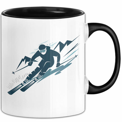 Skifahrer Tasse Geschenkidee für Schneepisten Fans Trendation