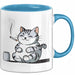 Sarkastische Rauchende Katze Sarkasmus Tasse Geschenk Lustige Geschenkidee Spruch Blau Trendation
