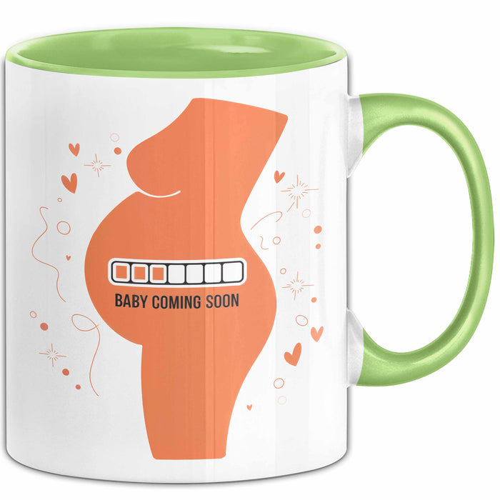 Werdende Mama Tasse Geschenk Lustige Geschenkidee Spruch Für Bald Mütter Grün Trendation