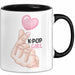 Kpop Love Girl Tasse Geschenk Süßes Herz Design Finger Herz Geste Schwarz Trendation