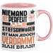 Stiefschwäger Geschenk Tasse Lustige Geschenkidee für Stiefschwäger Geburtstag Kaffee-Becher Niemand Ist Perfekt Aber Als Stiefschwäger Ist Man Nah Dran Rosa Trendation