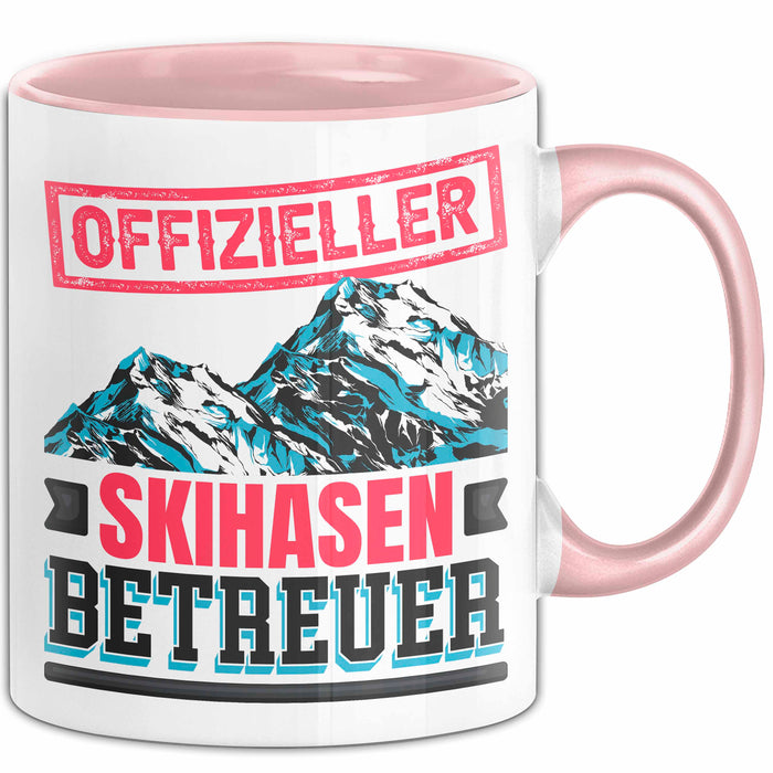 Ski Tasse Geschenk Grafik Offizieller Skihasen Betreuer Becher Rosa Trendation