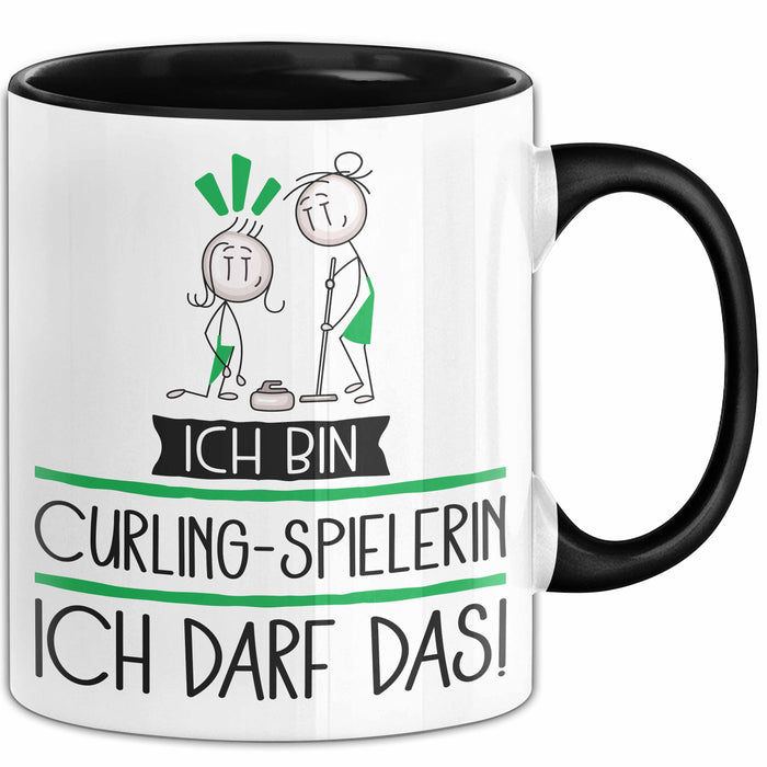 Geschenk für Curling-Spielerin Tasse Lustige Geschenkidee Geburtstag Ich Bin Curling-Spielerin Ich Darf Das Trendation