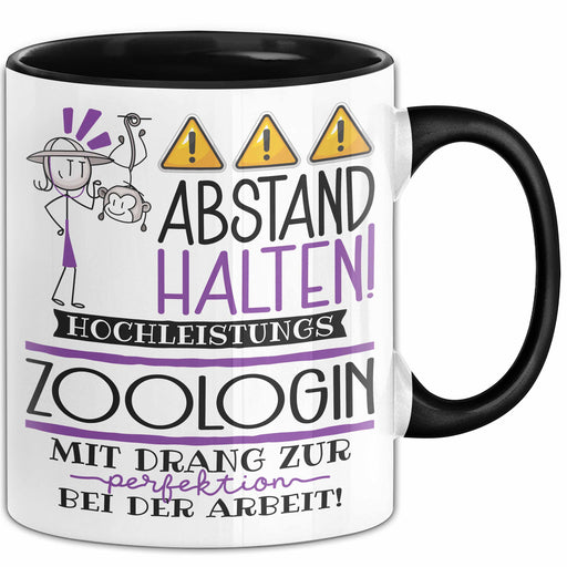 Zoologin Tasse Geschenk Lustig Abstand Halten Hochleistungs-Zoologin Mit Drang Zur Perfektion Bei Der Arbeit Trendation