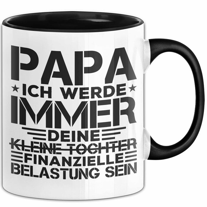 Papa Tasse Geschenk Ich Werde Immer Deine Kleine Tochter Sein Geschenkidee Schwarz Trendation