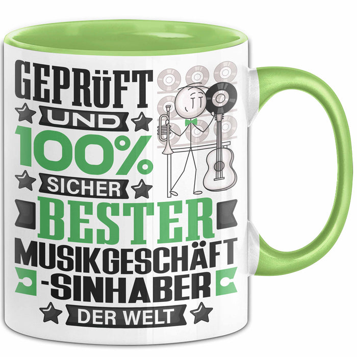 Musikgeschäftsinhaber Geschenk Lustiger Spruch für Musikgeschäftsinhaber Geschenkidee Bester Musikgeschäftsinhaber Der Welt Grün Trendation
