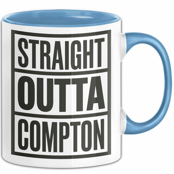 Direkt aus Compton Tasse Geschenk Lustige Geschenkidee Spruch Direkt aus Compton Blau Trendation
