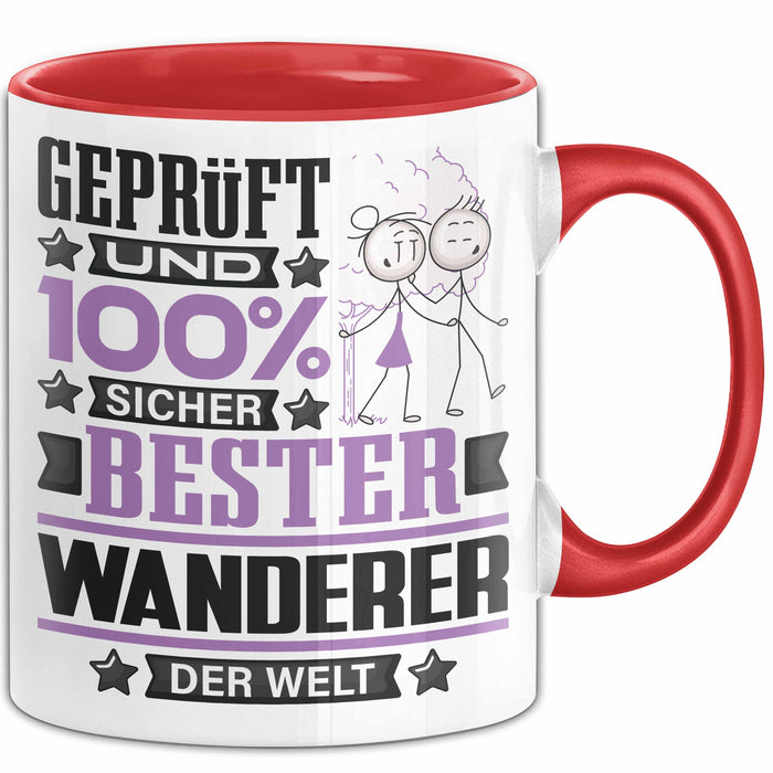 Wanderer Geschenk Lustiger Spruch für Wanderer Geschenkidee Bester Wanderer Der Welt Rot Trendation