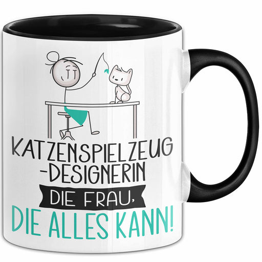 Katzenspielzeug-Designerin Geschenk Tasse Becher Die Frau Die Allen Kann Geschenkidee für eine Katzenspielzeug-Designerin Lustig Trendation