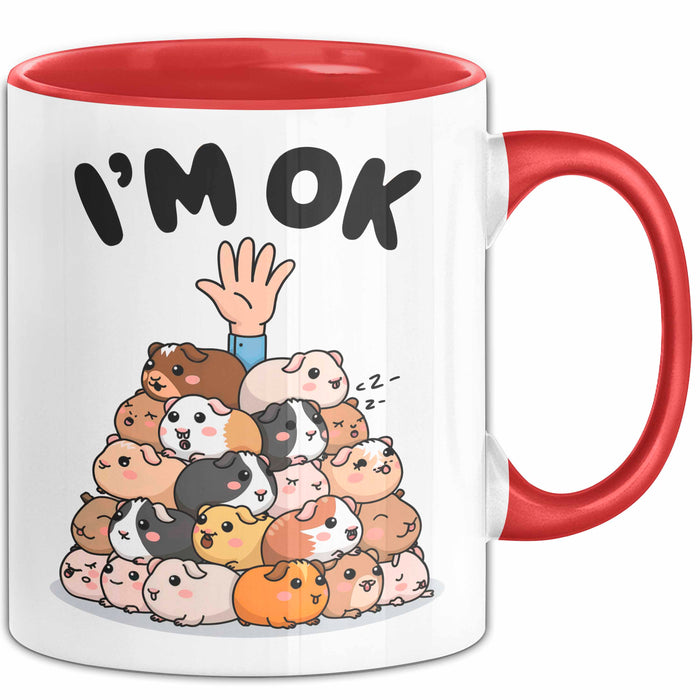 Meerschweinchen Tierliebhaber Tasse Geschenk Lustige Geschenkidee Spruch Rot Trendation