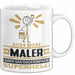 Maler Geschenk Tasse Ich Bin Maler Aber Sag Doch Einfach Superheld Lustige Geschenkdiee für Maler Kaffee-Becher Weiß Trendation
