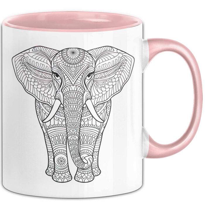 Elefant Mandala Tasse Geschenk Lustige Geschenkidee Spruch Rosa Trendation