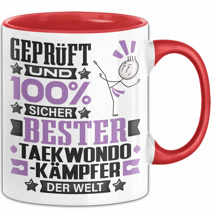 Taekwondo-Kämpfer Geschenk Lustiger Spruch für Taekwondo-Kämpfer Geschenkidee Bester Taekwondo-Kämpfer Der Welt Rot Trendation