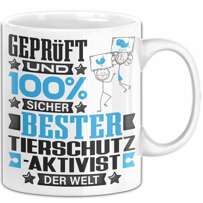 Tierschutzaktivist Geschenk Lustiger Spruch für Tierschutzaktivist Geschenkidee Bester Tierschutzaktivist Der Welt Weiß Trendation