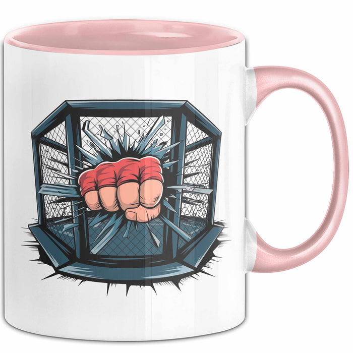 MMA Kämpfer Tasse Geschenkidee für Kampfsport Fans Rosa Trendation