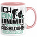 Landwirt Ausbildung Tasse Geschenk Ich Bin Landwirt In Der Ausbildung Ich Darf Das Geschenkidee Spruch Rosa Trendation