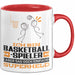 Basketballspieler Geschenk Tasse Ich Bin Basketballspieler Aber Sag Doch Einfach Superheld Lustige Geschenkdiee für Basketballspieler Kaffee-Becher Rot Trendation
