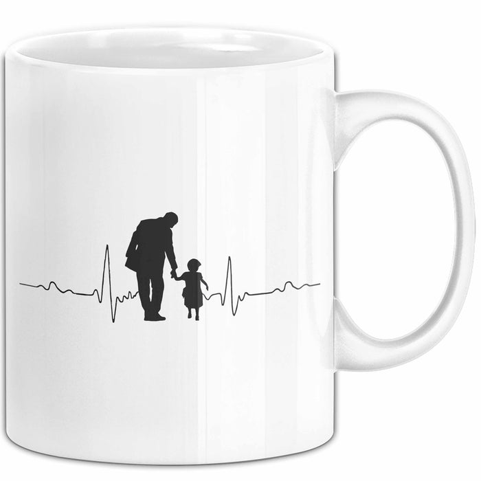 Papa Vatertag Vater Sohn Tasse Becher Geschenk Lustige Geschenkidee Spruch Herzschlag Von Vater Und Sohn Weiß Trendation