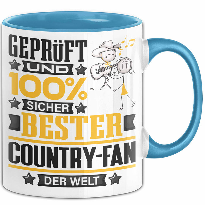 Country-Fan Geschenk Lustiger Spruch für Country-Fan Geschenkidee Bester Country-Fan Der Welt Blau Trendation