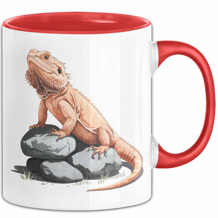 Reptil Bartagame Tasse Geschenk Lustige Geschenkidee Spruch Rot Trendation