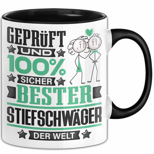 Stiefschwäger Geschenk Lustiger Spruch für Stiefschwäger Geschenkidee Bester Stiefschwäger Der Welt Schwarz Trendation