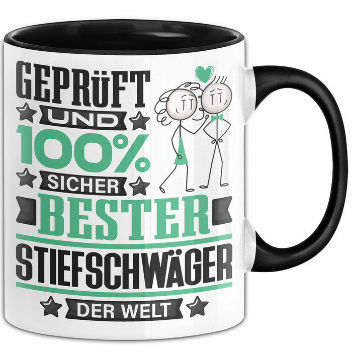 Stiefschwäger Geschenk Lustiger Spruch für Stiefschwäger Geschenkidee Bester Stiefschwäger Der Welt Schwarz Trendation
