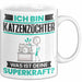 Katzenzüchter Tasse Geschenk für Katzenzüchter Geburtstag Lustiger Spruch Kaffee-Becher Was Ist Deine Superkraft Weiß Trendation