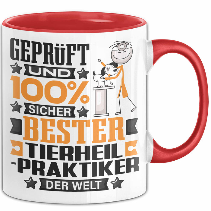 Tierheilpraktiker Geschenk Lustiger Spruch für Tierheilpraktiker Geschenkidee Bester Tierheilpraktiker Der Welt Rot Trendation