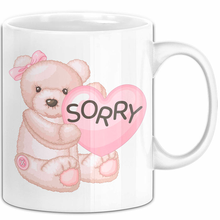 Entschuldigung Tasse Es Tur Mir Leid Geschenkidee Sorry Becher Weiß Trendation