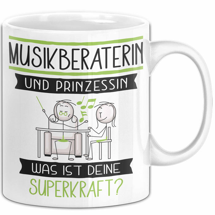 Musikberaterin Und Prinzessin Tasse Geschenk Für Eine Musikberaterin Geburtstag Was Ist Deine Superkraft Weiß Trendation