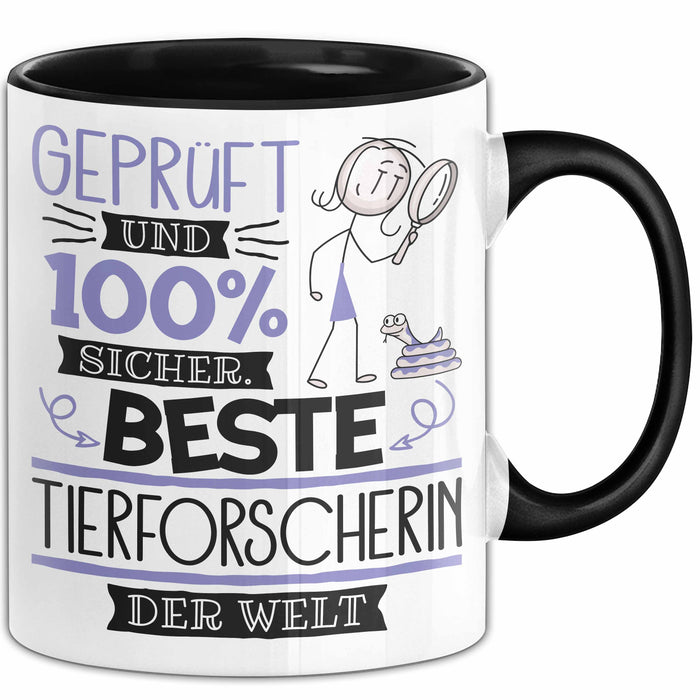 Beste Tierforscherin Der Welt Tasse Geschenk für Eine Tierforscherin Geprüft Und Sicher Geschenkidee Geburtstag Weihnachten Trendation