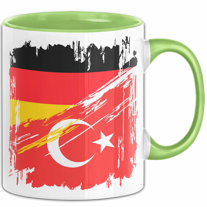 Türkei Deutschland Flagge Halb Deutscher Halb Türke Fußball Germany 2025 Europa Turkey Grün Trendation