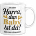 Baby Geburt Neue Eltern Tasse Geschenk Lustige Geschenkidee Spruch Das Baby Ist Da Weiß Trendation