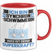 Synchronschwimmerin Tasse Geschenk für Synchronschwimmerin Geburtstag Lustiger Spruch Kaffee-Becher Was Ist Deine Superkraft Rot Trendation