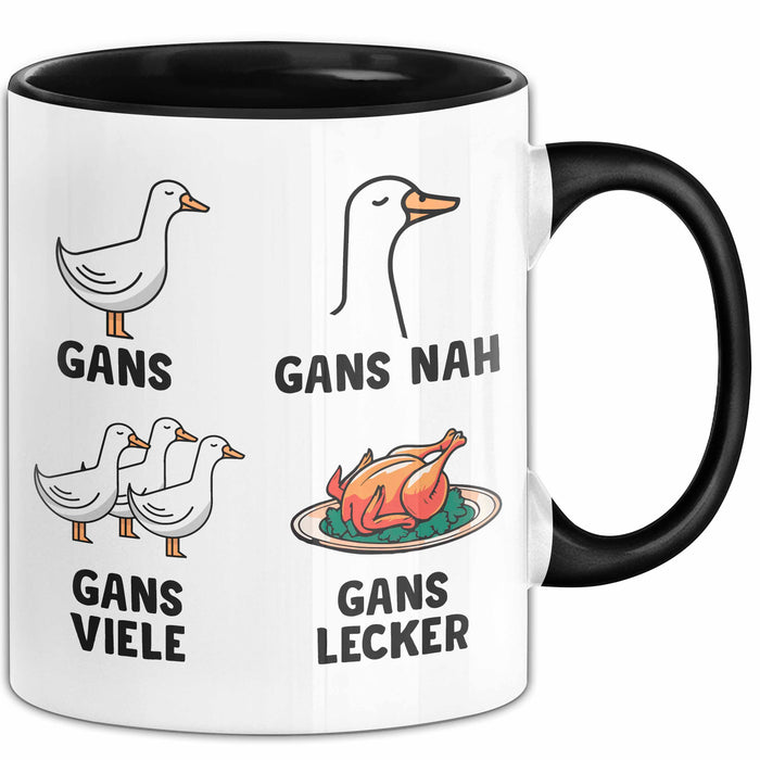Gans Vogel Tasse Geschenk Lustige Geschenkidee Spruch Schwarz Trendation