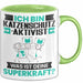 Katzenschutzaktivist Tasse Geschenk für Katzenschutzaktivist Geburtstag Lustiger Spruch Kaffee-Becher Was Ist Deine Superkraft Grün Trendation