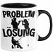 Angler Tasse Geschenk für Fischer Angler Männer Geschenkidee Problem und Lösung Angeln Schwarz Trendation