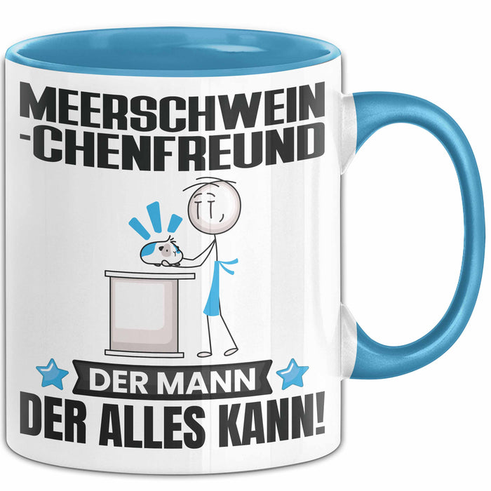 Meerschweinchenfreund Tasse Geschenk für Meerschweinchenfreund Der Mann Der Alles Kann Geschenkidee zum Geburtstag Blau Trendation