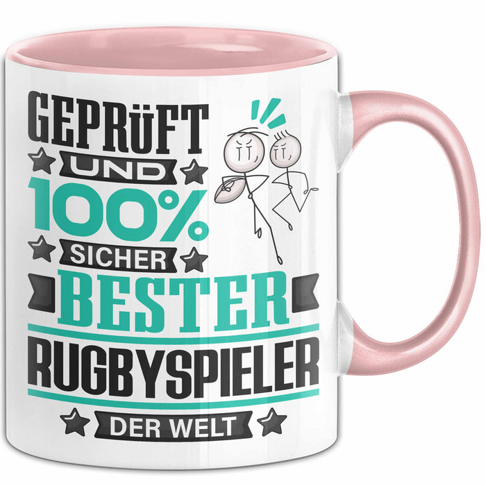 Rugbyspieler Geschenk Lustiger Spruch für Rugbyspieler Geschenkidee Bester Rugbyspieler Der Welt Rosa Trendation